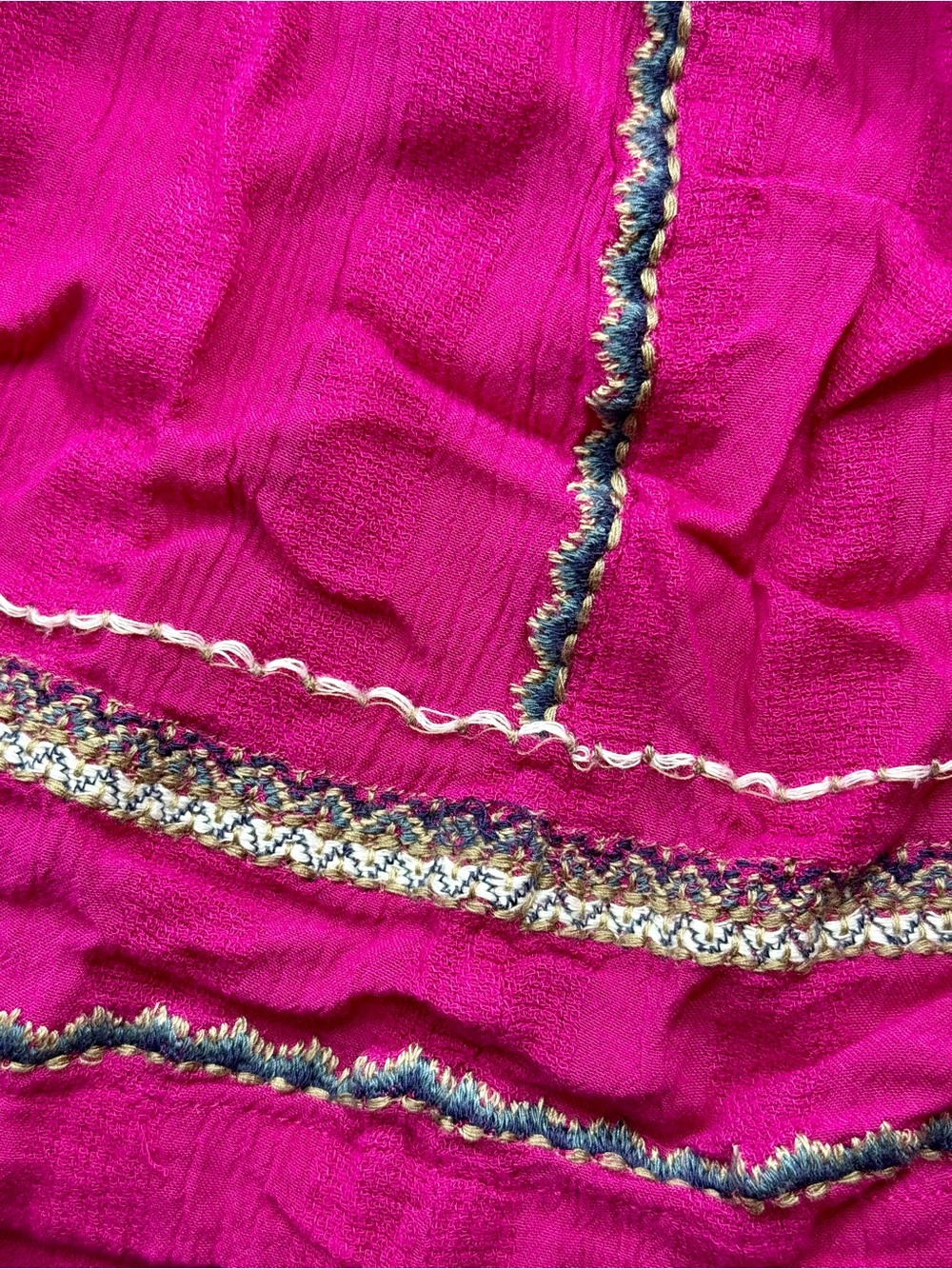Free People Hot Pink Wrap Dress with Embroidered Trim…IT HAS POCKETS! - Picture 6 of 6